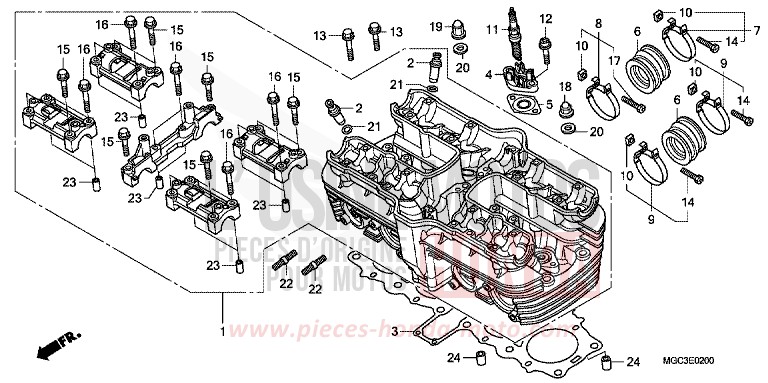 CYLINDER HEAD for CB1100 ABS GRAPHITE BLACK (NHB01) from 2013